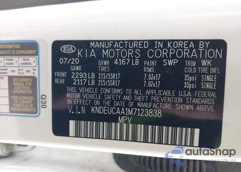 2021 Kia Seltos S from USA, damaged, VIN KNDEUCAA1M7123838